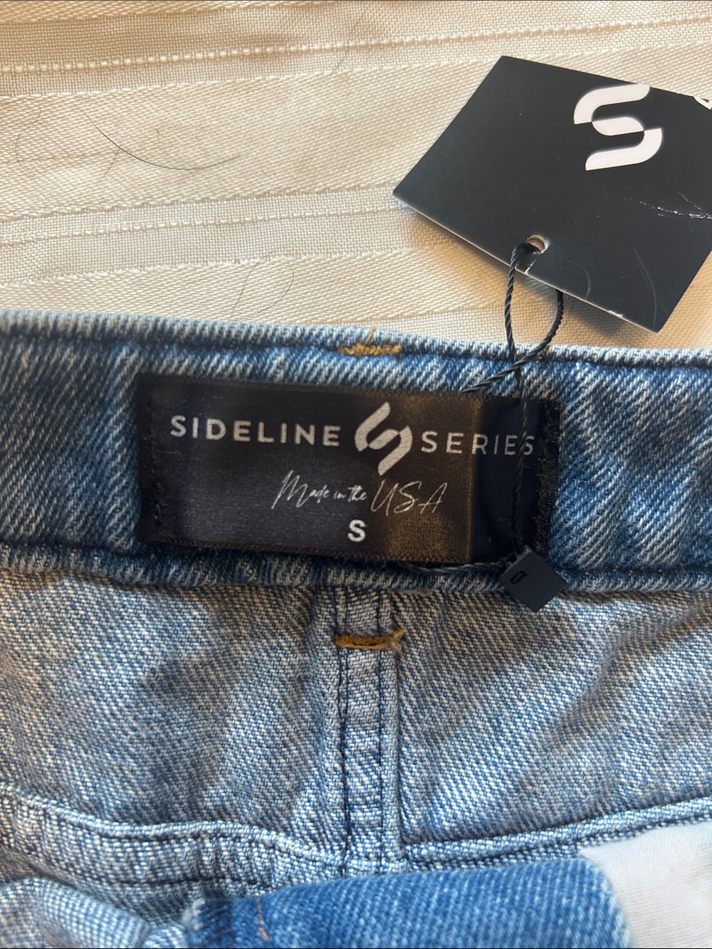 Woman’s Denim Mini Skirt with Brown Football 🏈 Patch - Picture 8 of 10
